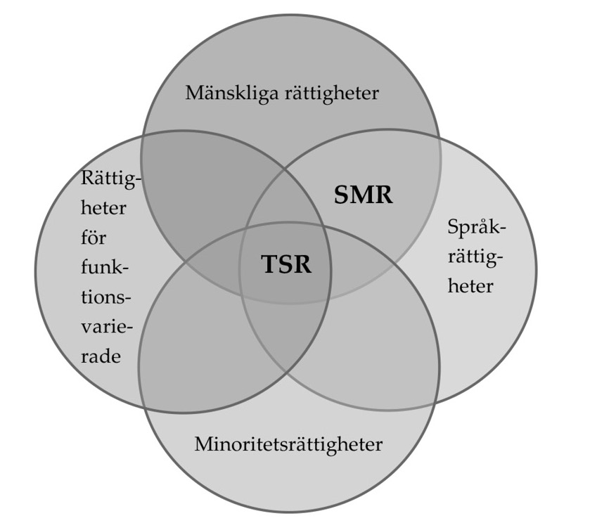 Teckenspråksrättigheter ligger i skärningspunkten mellan olika slags rättigheter som döva har påverkats av.